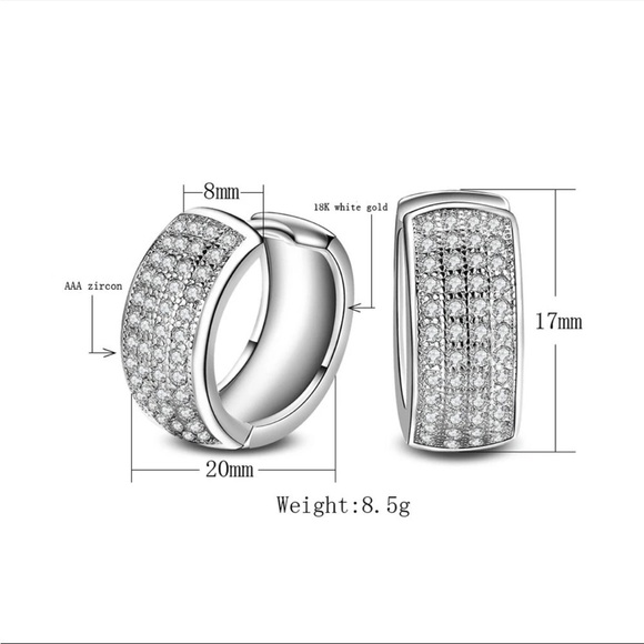 ⭐️NEW 925 Sterling Silver Micro Pave Huggie Hoop Earrings - Picture 3 of 6